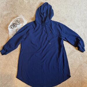SHEIN Navy Blue Hoodie Dress
